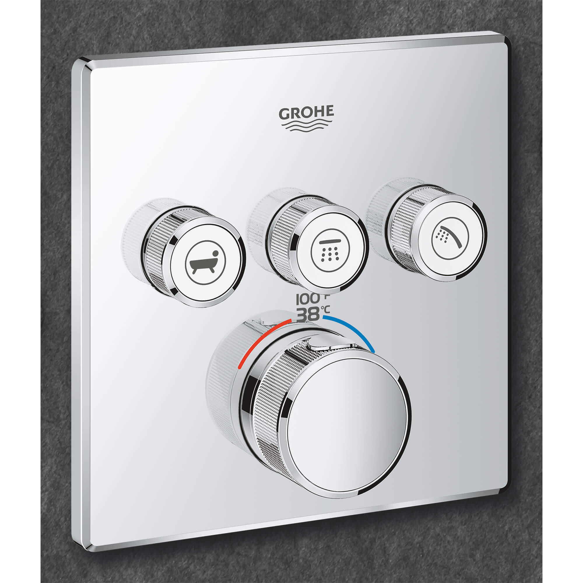 GrohTherm MC SmartControl Garniture de valve thermostatique à fonction triple avec module de commande
